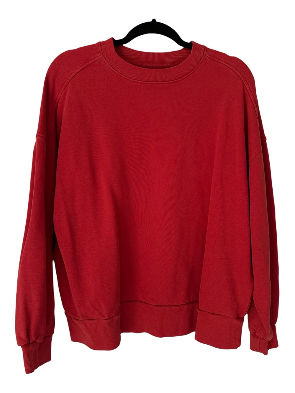 Everlane Oversized Women's Red Crewneck Cotton Sweatshirt